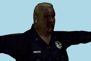 Zombie Police DR1, zombie, police-man, horror, male, man, people, human, character